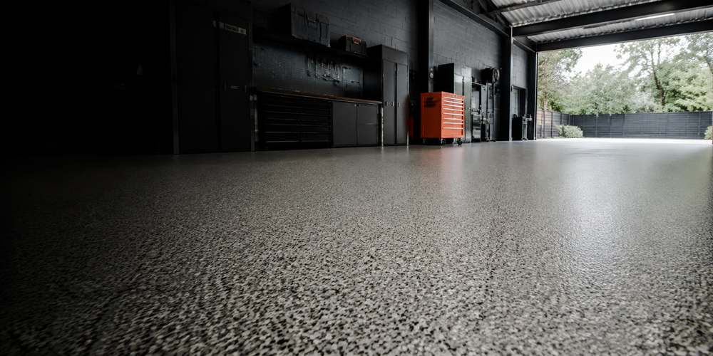 Decorative flake garage floor inspiration