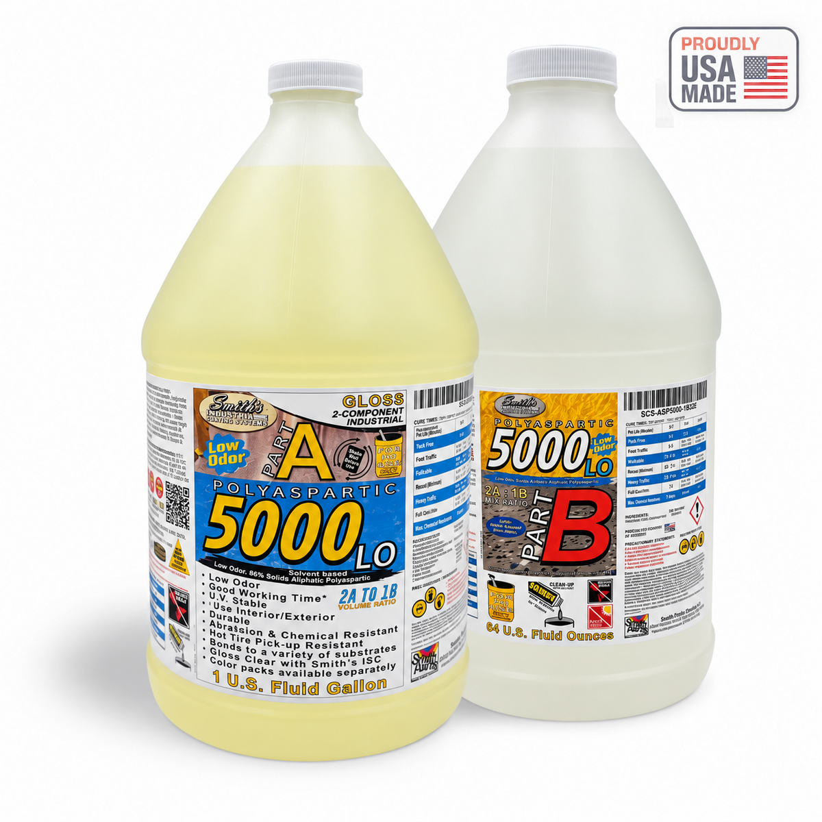 Smith's Polyaspartic 5000LO Low Odor High Solids Regular Cure Polyaspartic — Proudly USA Made