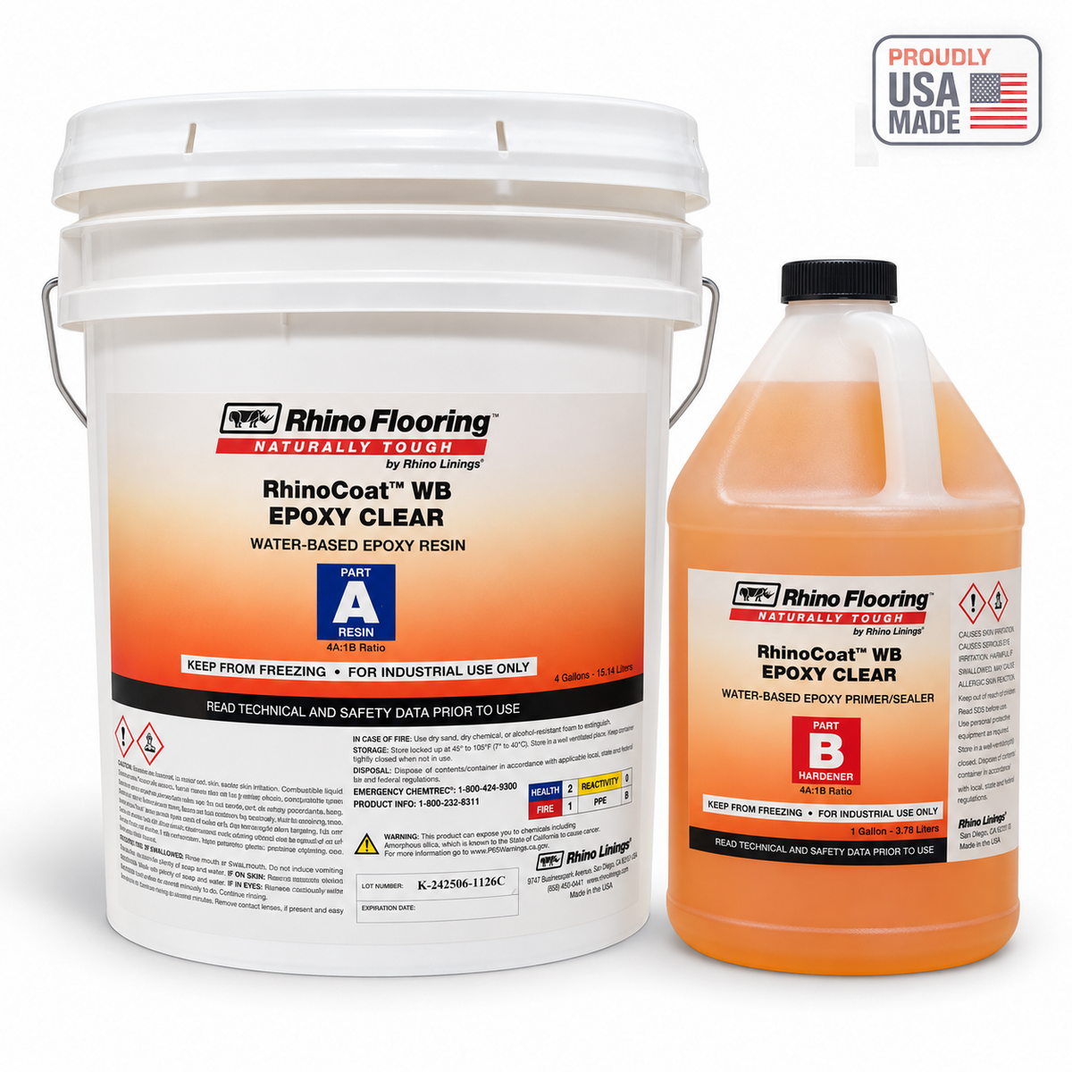 RhinoCoat WB C Water-Based Epoxy Clear — Proudly USA Made