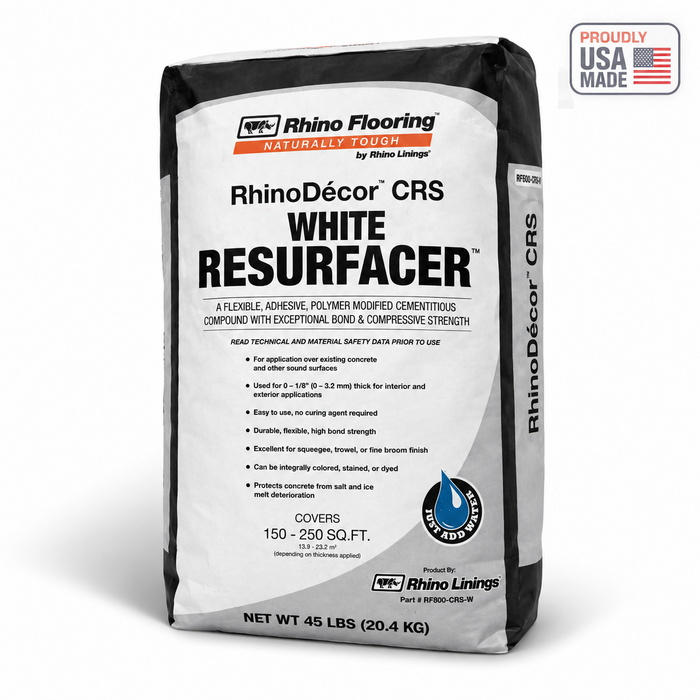 RhinoDecor Concrete Resurfacer White — Proudly USA Made