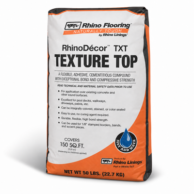 RhinoDecor Texture Top, 50-pound bag on a white studio background.