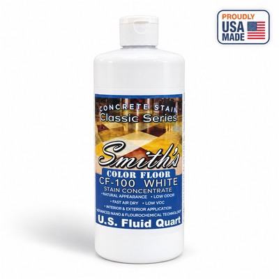 Smith's Color Floor CF-100 White - 1 quart bottle shown - white studio product photo